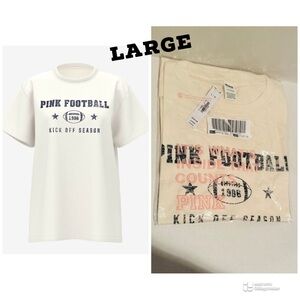 VS PINK NWT Winter White Gameday Campus Cotton Tee